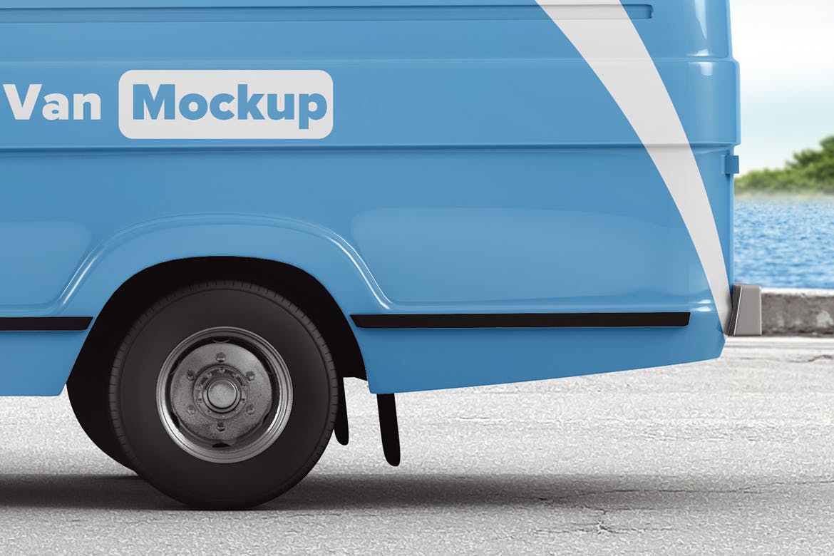 老式货车面包车品牌&车身广告设计样机 Vintage Van Branding Mockup(图3)