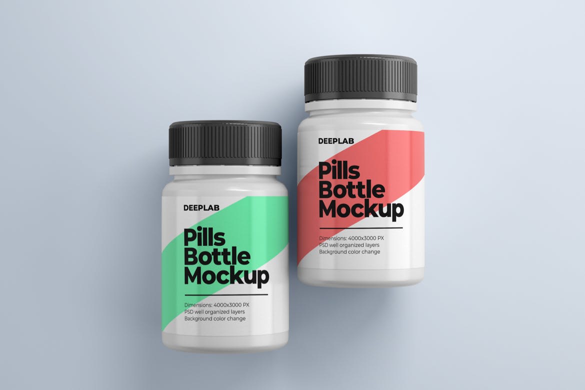 药物药丸瓶包装设计样机集 Medical Pill Bottle Mockup Set(图5)